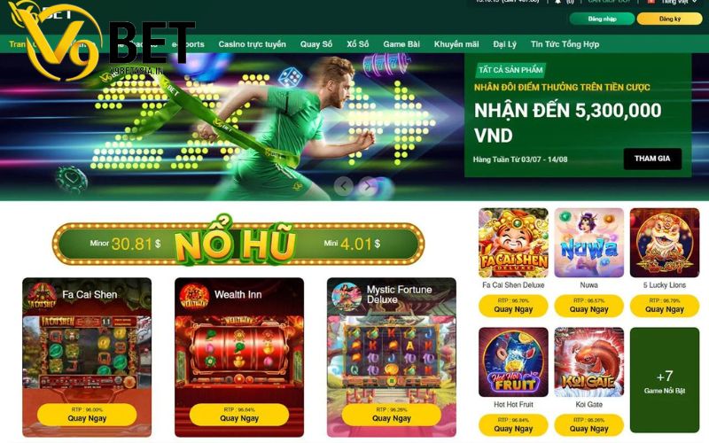 Truy cập và trang web chính thức V9BET để lấy link tải app